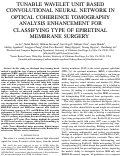 Cover page of Tunable Wavelet Unit Based Convolutional Neural Network in Optical Coherence Tomography Analysis Enhancement for Classifying Type of Epiretinal Membrane Surgery