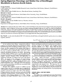 Cover page: Spring migration phenology and habitat use of red-winged blackbirds in eastern South Dakota