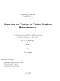 Cover page: Magnetism and Topology in Twisted Graphene Heterostructures