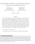 Cover page: Breakthroughs, Deadlines, and Self-Reported Progress: Contracting for Multistage Projects