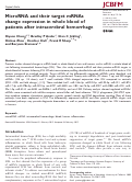 Cover page: MicroRNA and their target mRNAs change expression in whole blood of patients after intracerebral hemorrhage.