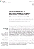 Cover page: The Role of Microglia in Perioperative Neuroinflammation and Neurocognitive Disorders