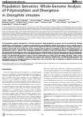 Cover page: Population genomics: Whole-genome analysis of polymorphism and divergence in Drosophila simulans