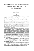 Cover page: Trade Measures and the Environment: Can the WTO and UNCLOS Be Reconciled?