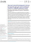 Cover page: Aberrant cortical development is driven by impaired cell cycle and translational control in a DDX3X syndrome model