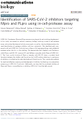 Cover page: Identification of SARS-CoV-2 inhibitors targeting Mpro and PLpro using in-cell-protease assay