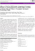 Cover page: Efficacy of TACE in TIPS patients: comparison of treatment response to chemoembolization for hepatocellular carcinoma in patients with and without a transjugular intrahepatic portosystemic shunt.