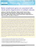 Cover page: Early complement genes are associated with visual system degeneration in multiple sclerosis.