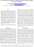 Cover page: Native and Non-Native Speakers' Cue Integration in the Processing of the English As-Predicate Construction