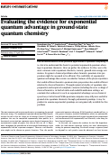 Cover page: Evaluating the evidence for exponential quantum advantage in ground-state quantum chemistry