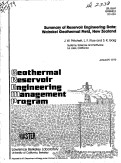 Cover page: SUMMARY OF RESERVOIR ENGINEERING DATA: WAIRAKEI GEOTHERMAL FIELD, NEW ZEALAND