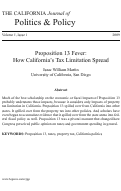 Cover page: Proposition 13 Fever: How California's Tax Limitation Spread