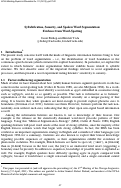 Cover page: WPP, No.111: Syllabification, Sonority, and Spoken Word Segmentation: Evidence from Word-Spotting