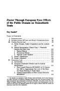 Cover page: <em>Dastar</em> Through European Eyes: Effects of the Public Domain on Transatlantic Trade