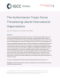 Cover page: The Authoritarian Trojan Horse Threatening Liberal International Organizations