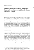 Cover page: Challenges and Promises Related to Research on Women and Public Space in Tripoli, Libya