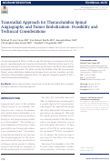 Cover page: Transradial Approach for Thoracolumbar Spinal Angiography and Tumor Embolization: Feasibility and Technical Considerations