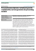 Cover page: Personal transcriptome variation is poorly explained by current genomic deep learning models.