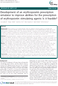 Cover page: Development of an erythropoietin prescription simulator to improve the abilities to prescribe erythropoietin stimulating agents: is it feasible?