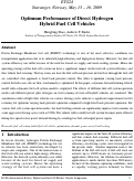 Cover page: Optimum Performance of Direct Hydrogen Hybrid Fuel Cell Vehicles