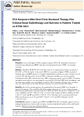 Cover page: Prostate‐specific antigen response after short‐term hormone therapy plus external‐beam radiotherapy and outcome in patients treated on Radiation Therapy Oncology Group study 9413