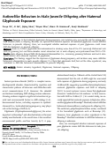 Cover page: Autism-like Behaviors in Male Juvenile Offspring after Maternal Glyphosate Exposure