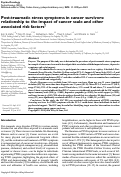 Cover page: Post‐traumatic stress symptoms in cancer survivors: relationship to the impact of cancer scale and other associated risk factors