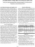 Cover page: Part-Whole Statistics Training: Effects on Learning and Cognitive Load