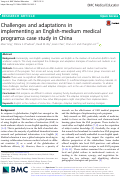 Cover page: Challenges and adaptations in implementing an English-medium medical program:a case study in China