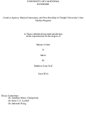 Cover page: Creative Agency, Musical Autonomy, and Post-Raciality in Temple University's Jazz Studies Program