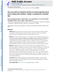 Cover page: The Association of Maternal Alcohol Use and Paraprofessional Home Visiting With Children’s Health: A Randomized Controlled Trial