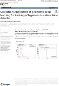 Cover page of Correction: Application of geometric deep learning for tracking of hyperons in a straw tube detector