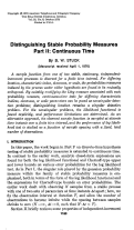 Cover page: Distinguishing Stable Probabiity Measures II: Continuous Time