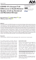 Cover page: COVID-19s Unequal Toll: Differences in Health-Related Quality of Life by Gendered and Racialized Groups.