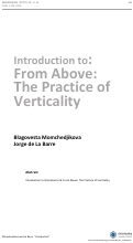 Cover page: Introduction: From Above: The Practice of Verticality