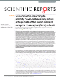 Cover page: Use of machine learning to identify novel, behaviorally active antagonists of the insect odorant receptor co-receptor (Orco) subunit