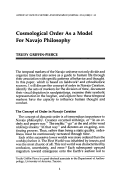 Cover page: Cosmological Order As a Model For Navajo Philosophy