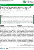 Cover page: Feasibility of combination allogeneic stem cell therapy for spinal cord injury: a case report