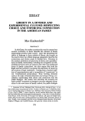 Cover page: Liberty in a Divided and Experimental Culture: Respecting Choice and Enforcing Connection in the American Family