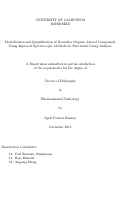 Cover page: Identification and Quantification of Secondary Organic Aerosol Compounds Using Improved Spectroscopic Methods for Functional Group Analysis