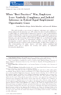 Cover page: When “Best Practices” Win, Employees Lose: Symbolic Compliance and Judicial Inference in Federal Equal Employment Opportunity Cases