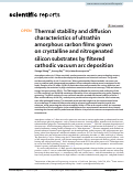 Cover page: Thermal stability and diffusion characteristics of ultrathin amorphous carbon films grown on crystalline and nitrogenated silicon substrates by filtered cathodic vacuum arc deposition