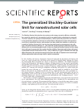 Cover page: The generalized Shockley-Queisser limit for nanostructured solar cells