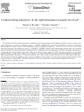 Cover page: Understanding metaphors: Is the right hemisphere uniquely involved?