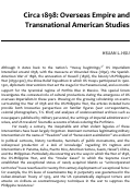 Cover page: Circa 1898: Overseas Empire and Transnational American Studies