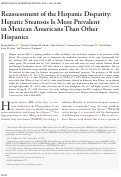 Cover page: Reassessment of the Hispanic Disparity: Hepatic Steatosis Is More Prevalent in Mexican Americans Than Other Hispanics