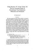 Cover page: Using Section 111 of the Clean Air Act for Cap-and-Trade of Greenhouse Gas Emissions: Obstacles and Solutions