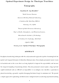 Cover page: Optimal experiment design for time-lapse traveltime tomography