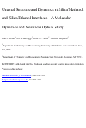 Cover page: Unusual Structure and Dynamics at Silica/Methanol and Silica/Ethanol InterfacesA Molecular Dynamics and Nonlinear Optical Study