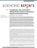 Cover page: Complexity, rate, and scale in sliding friction dynamics between a finger and textured surface